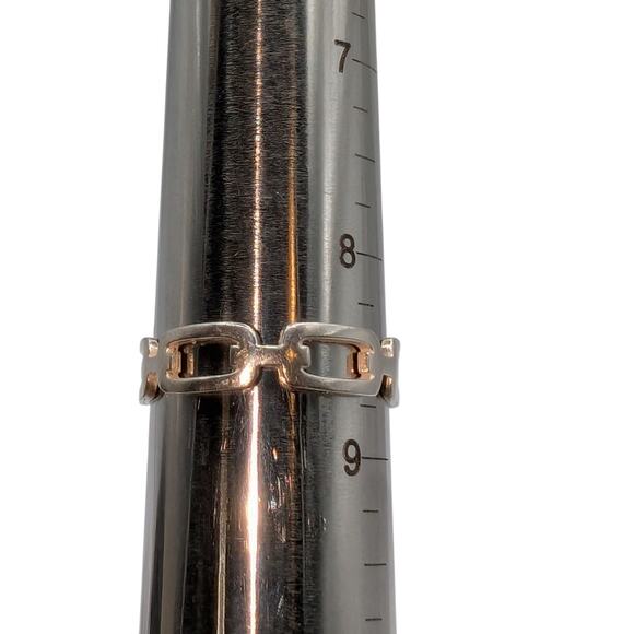 Vintage 925 Sterling Silver Chain Link Ring Size 8.5 - Picture 3 of 4